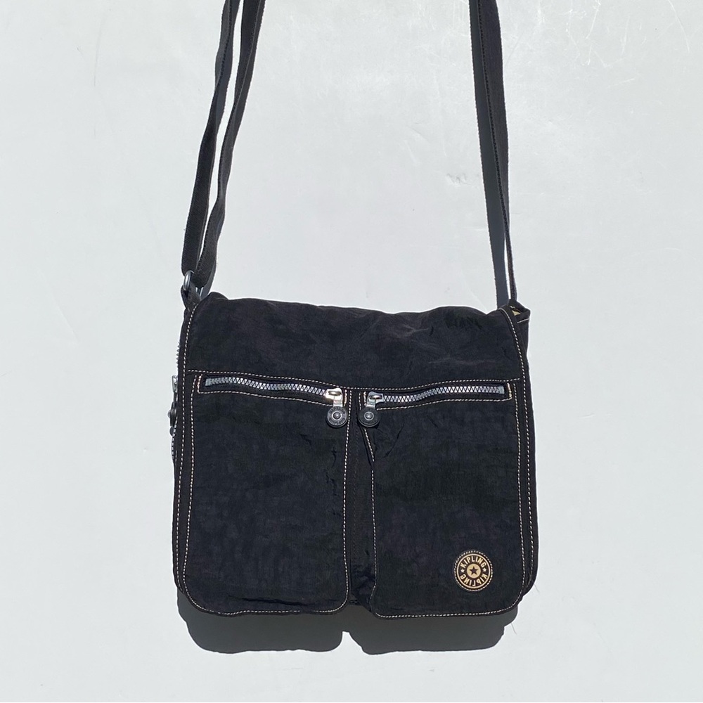 KIPLING Vintage 90s Private Transport Tote Shoulder Bag in Black